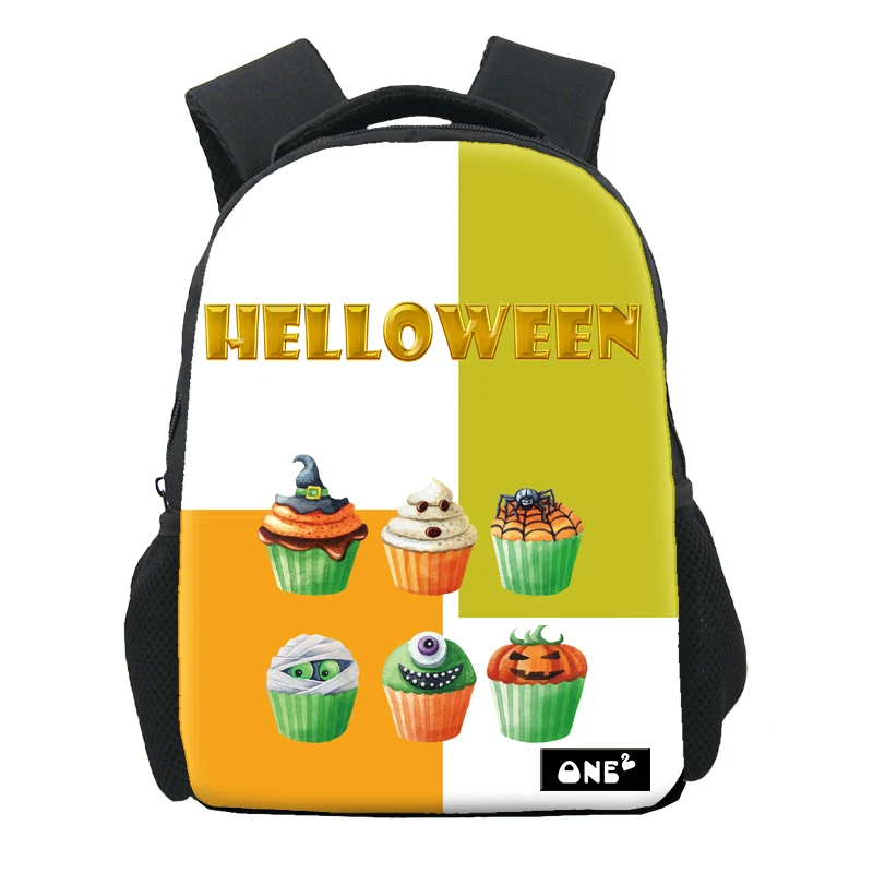 

Halloweed cake print school bag low price good quality bag go to school large capacity lightweight shoulder strap adjustable, Customized