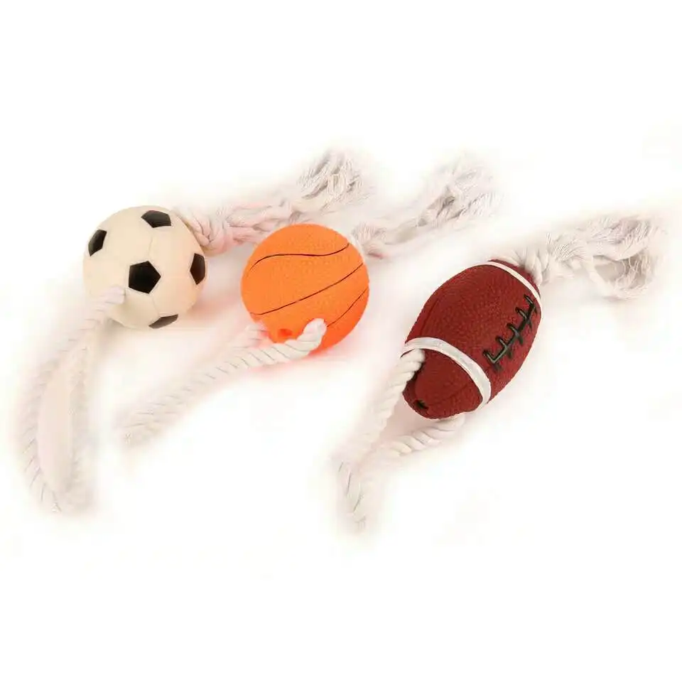 

Stylish Ball Pet Rope Knot Toy Dog Teeth Grind Resistant Bite Pet Toys Ball, White,yellow,red