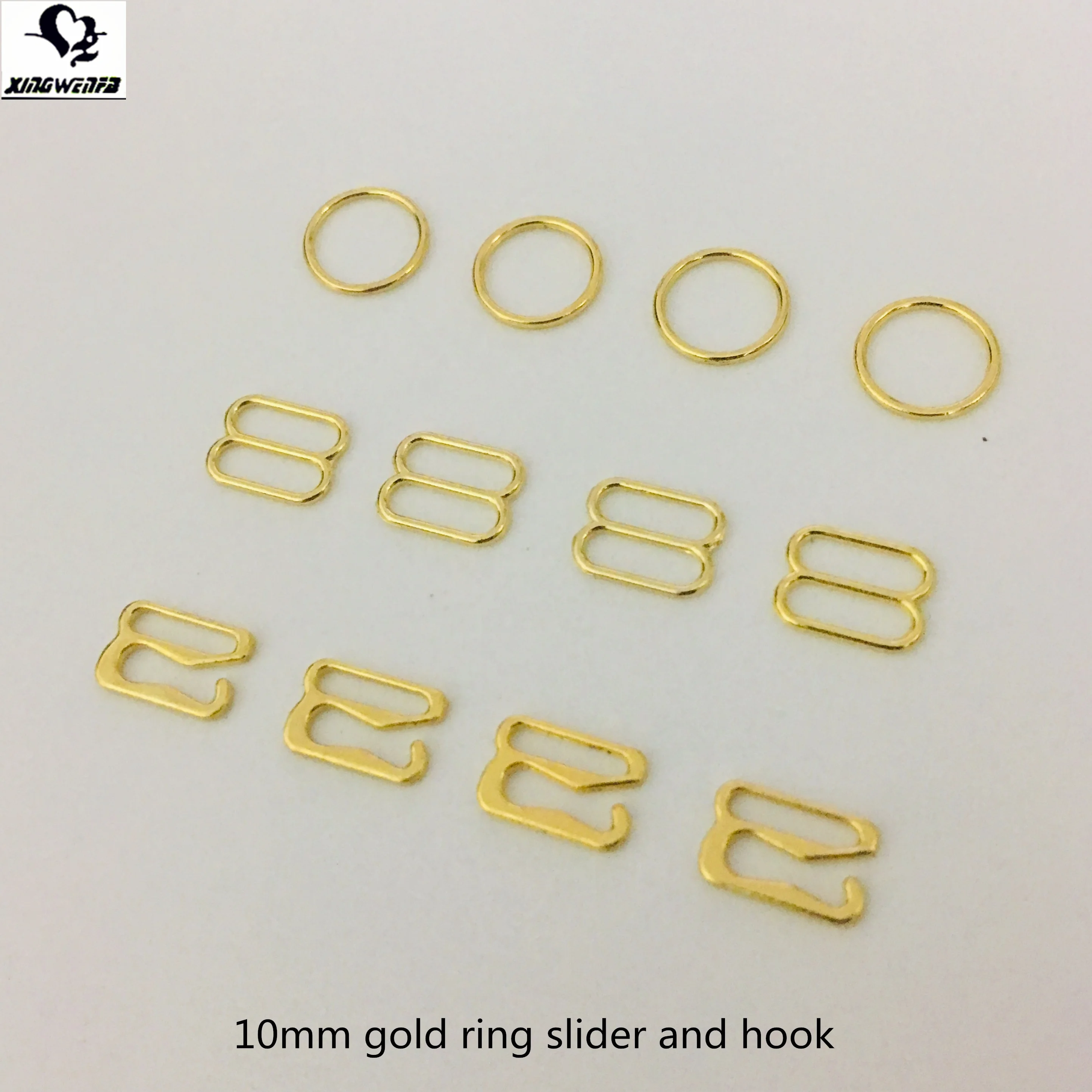

Eco friendly  gold plated zinc alloy bra strap adjuster rings sliders and hooks