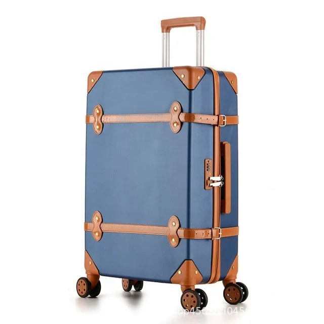 

Wholesale retro universal wheel student luggage ABS scratch-resistant zipper password travel trolley luggage, Color can custom