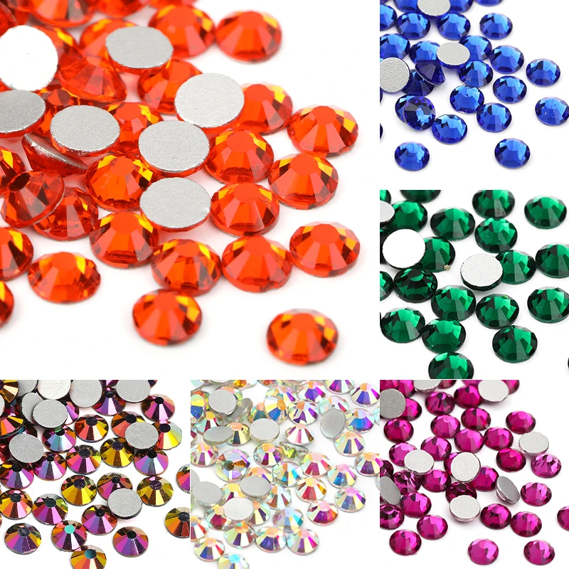 

Bulk Hight Quality Transparent Ab Flatback Crystal Non Hotfix Glass Rhinestones For Nails Clothes Decorate, Colors