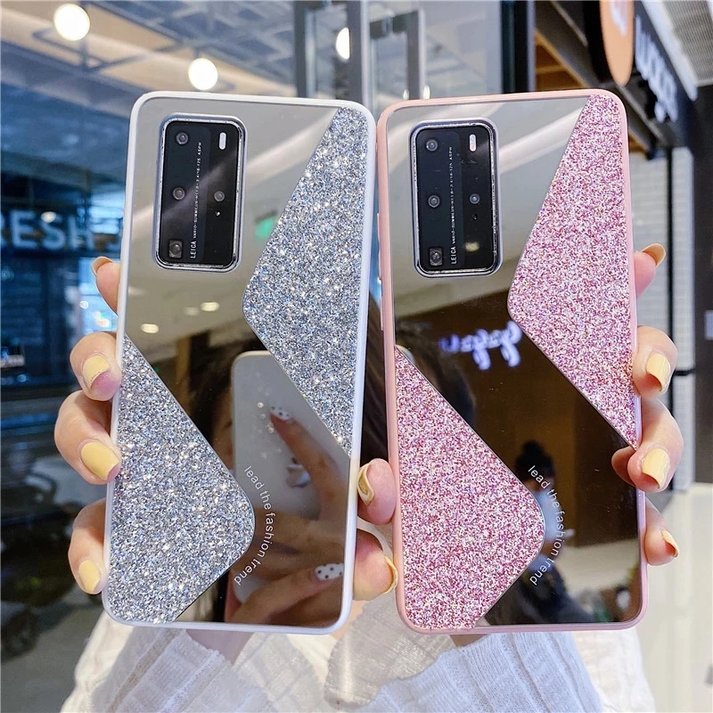 

Luxury Makeup Mirror Phone Case For Samsung A50 A70 A51 A71 A81 A91 M10 M11 M21 A20 A30S A11 S10 S9 S8 S20 FE Ultra Plus Cover, As picture shows