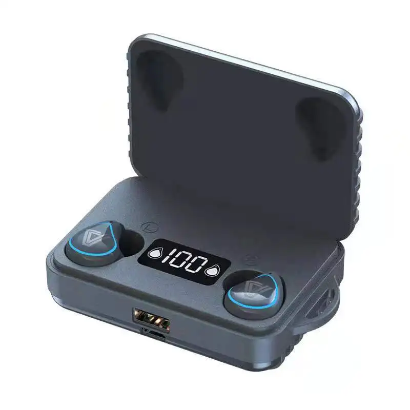 

Bt 5.0 wireless earphones TWS LED display power bank earphone earbuds headphones wireless, White