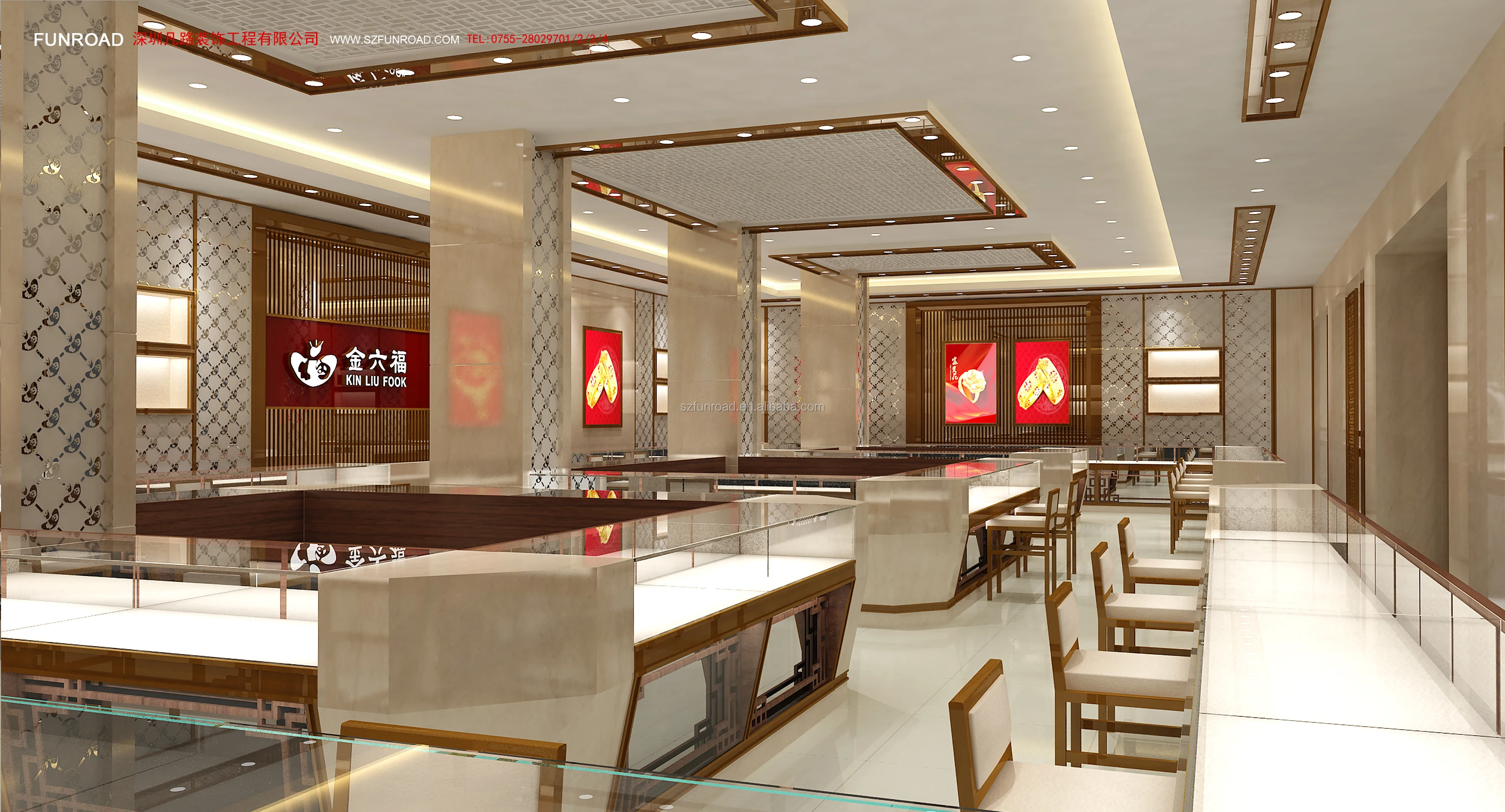 Chinese supplier retail Jewelry shop interior design jewellery shop window display with metal display shelf