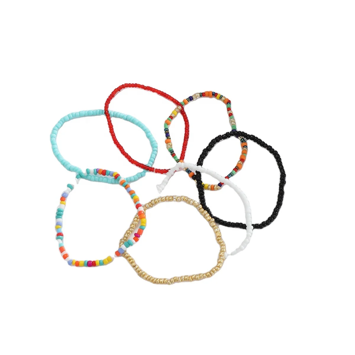 

Women Fashion Seed Bead Bracelet Jewelry Accessories Making Colorful Bohemia Seed Beads Bracelet Set