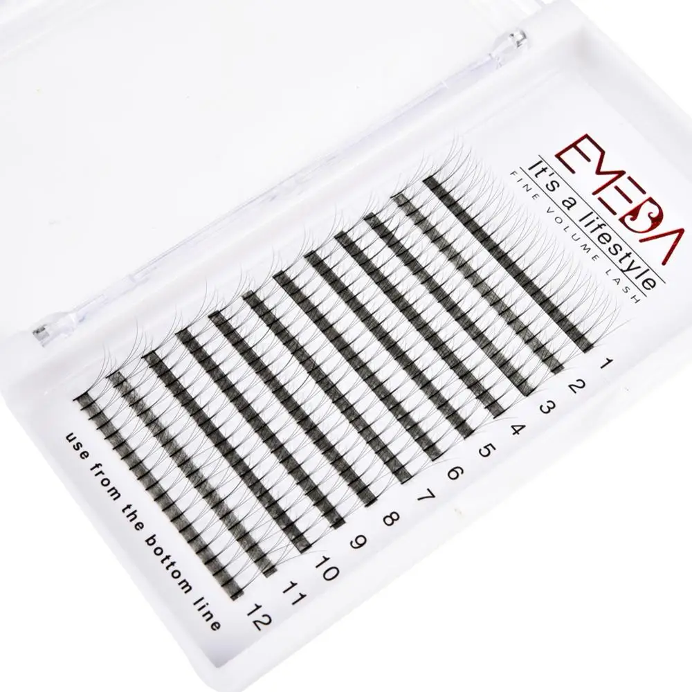 

Hot Amazon Premade fan lashes 3d 4d 5d 6d 8d long stem short stem 0.07 0.10 C curl D curl eyelash extensions vendors, Black