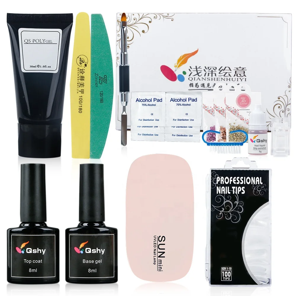 

Wholesale Price Quick Lamp 30ml Custom Nails Polish Jelly Full Beauty Acrylic Nail Set Gel Extension Poly Gel Set, 5 colors