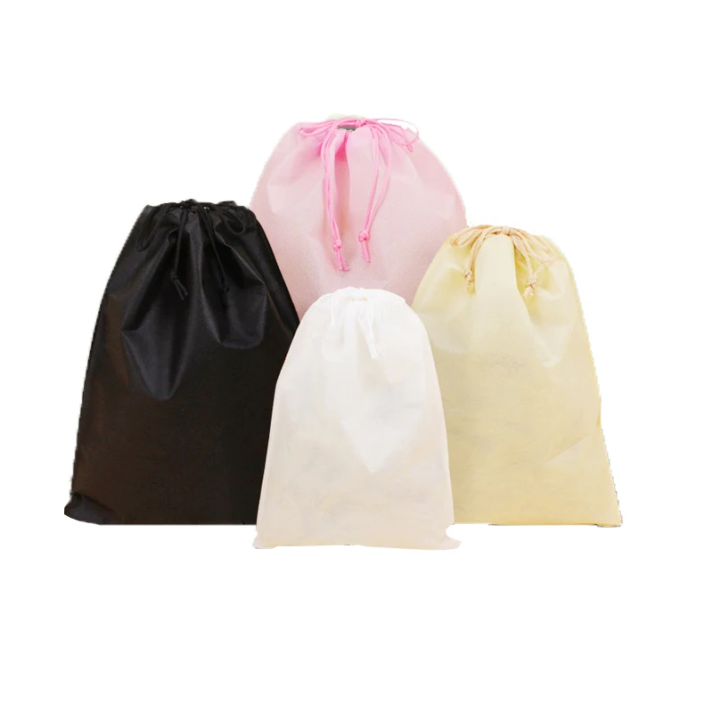 

good price eco friendly travel storage bag custom non woven draw string bags dust bag with logo printing, White, beige, pink, black, purple, or customized