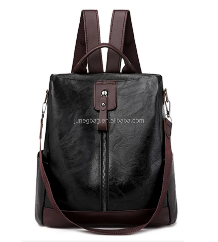 Women School Bags Teenage Girls Vintage Leather Anti Theft Shoulder Backpack 