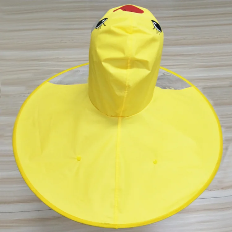 

Kids Cute Raincoat Creative Cartoon Duck Rain Hat Umbrella