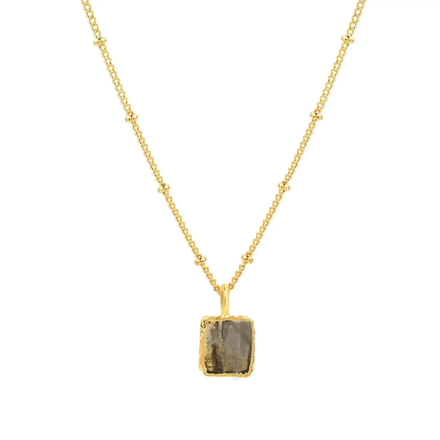 

Luxury 925 sterling silver natural stone necklace labradorite necklace 18k gold vermeil jewelry
