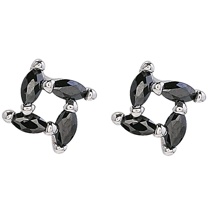 New Hot Fashion 925 Sterling Silver Crystal Square Earrings for Women Girls Gift Fashion Statement Jewelry