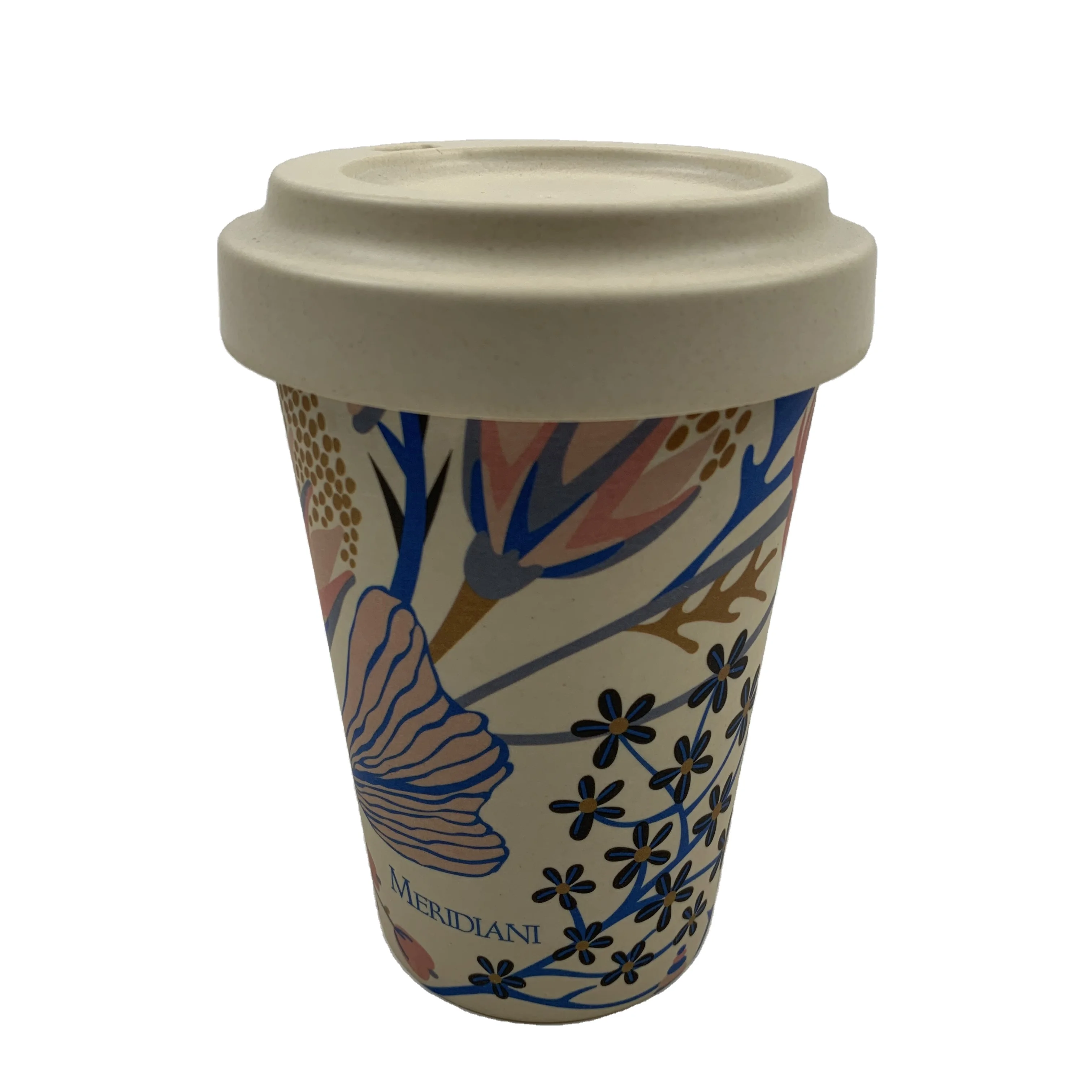

MIKENDA Wholesale bamboo fiber reusable coffee cup with silicone lid