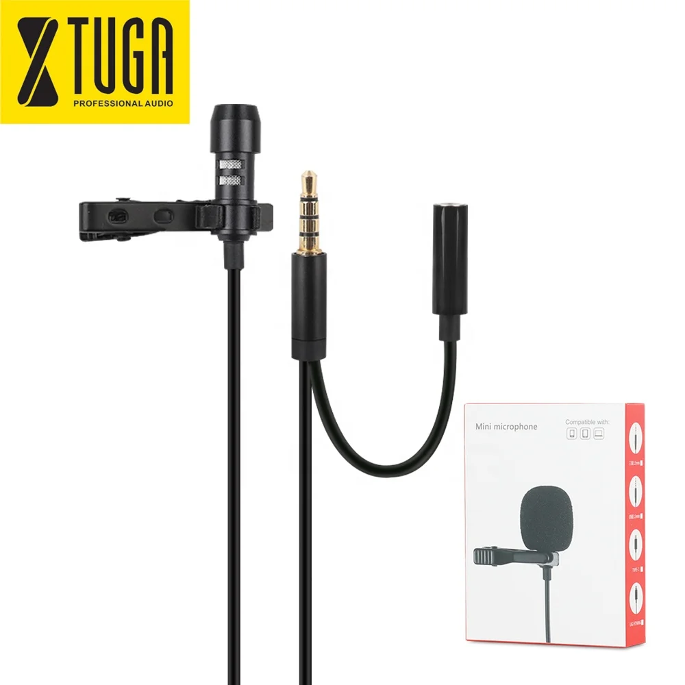 

Professional singing podcast broadcast dual portable wired 3 meters 3.5mm jack clip lapel mini mic lavalier microphone