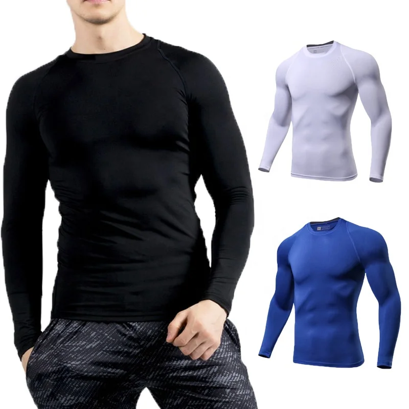 

Mens Quick Drying Compression Top Tight Long Sleeve T-Shirt Breath Elasticity