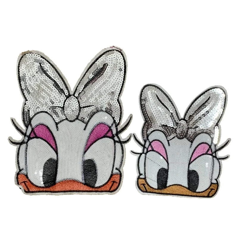 

NEW Arrival Cartoon Bow Duck Sequined Patches for Jacket Sew on Sequins Duck Patch DIY Garment Accessories