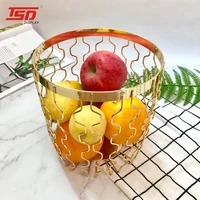 

Wholesale kitchen food small round metal wire iron wire fruit decorative container basket for storage