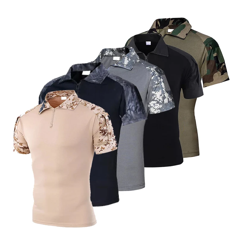 

2021 Popular Frog Suit Shirt Men Outdoor Tactical Military Shirts Sports Quick Dry Sports Running Short Sleeve Shirt, Multiple colour
