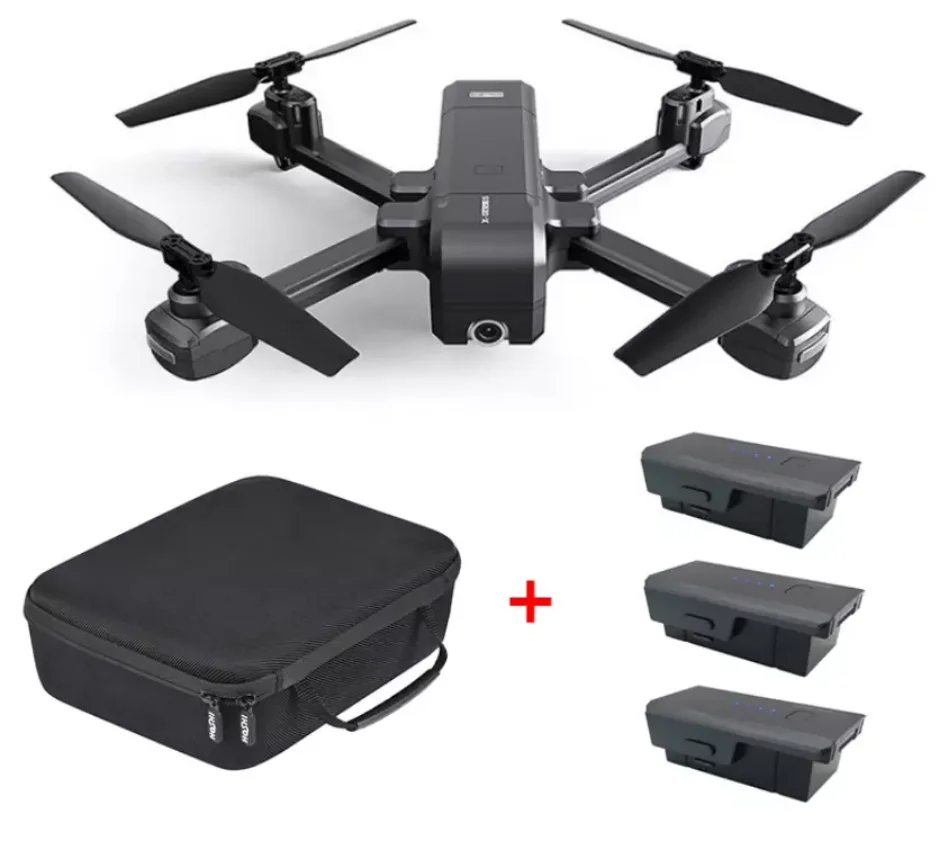 

Portable MJX X103W X108G foldable GPS drone With high quality Carry Case + 3pcs batteries (2pcs extra) drone kits gift, Black