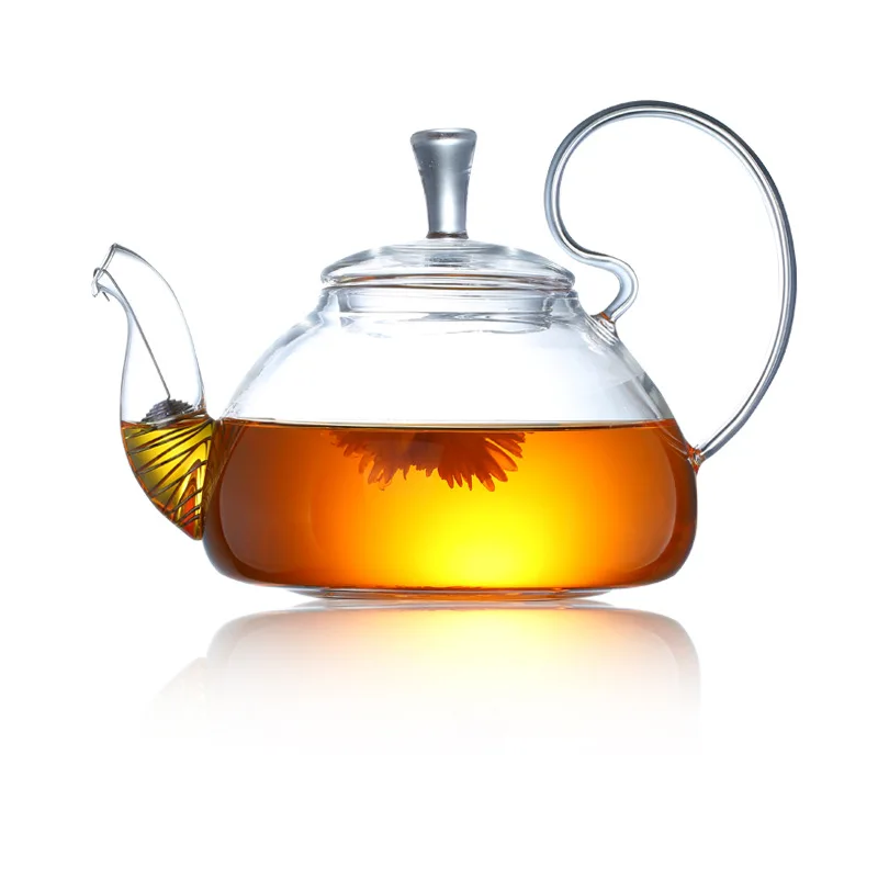 High Quality Clear Borosilicate Coffee Tea Set Glass Teapot With Strainer Wholesale