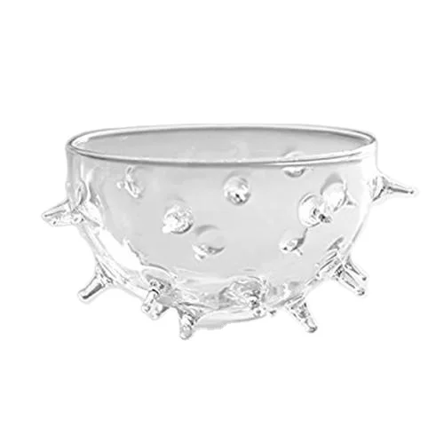 

Customized Kitchen Glassware Decorative Clear Borosilicate Glass Urchin Amuse Bouche Bowl, Custom color