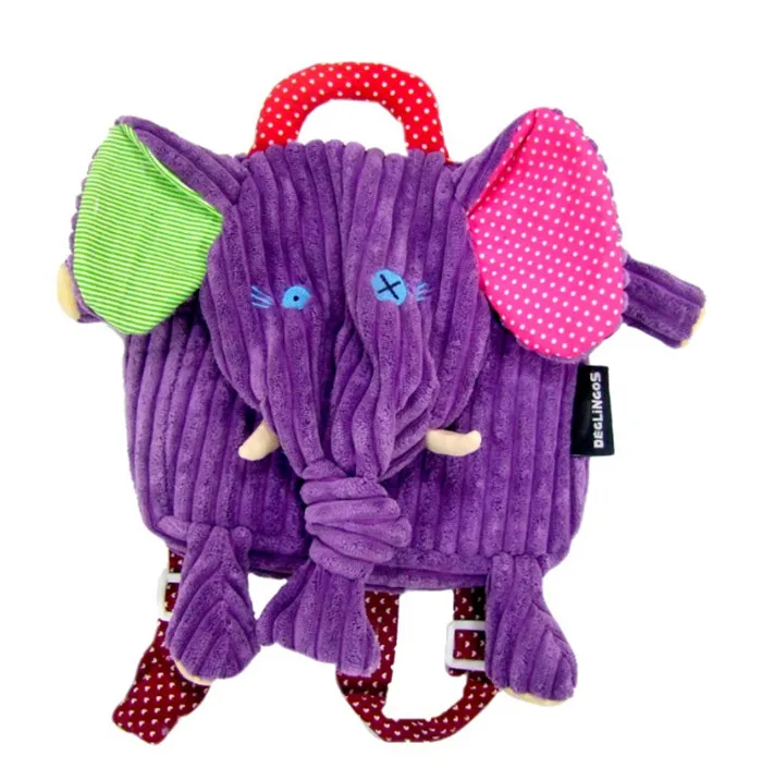 

Sandro Purple Elephant Animal Soft Child Backpack Kids Bags for School