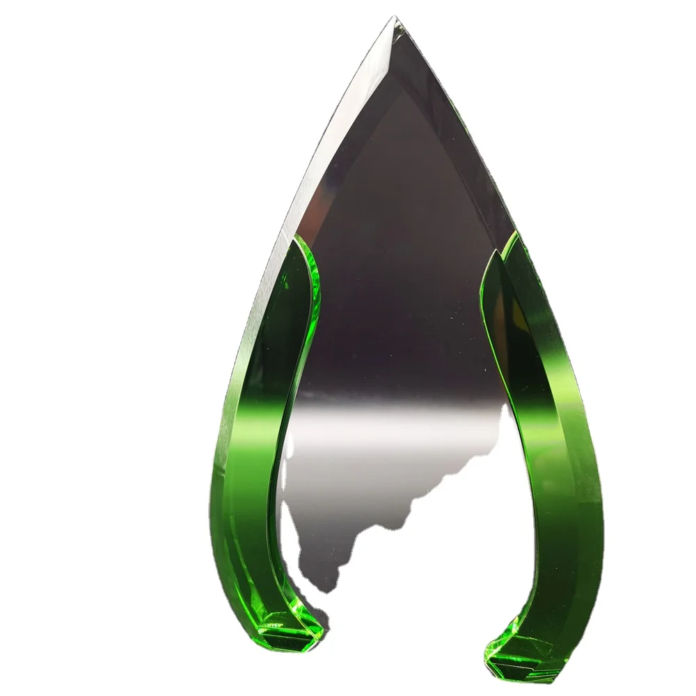 

2020 New Colors Crystal Trophy Awards GREEN Base, Clear