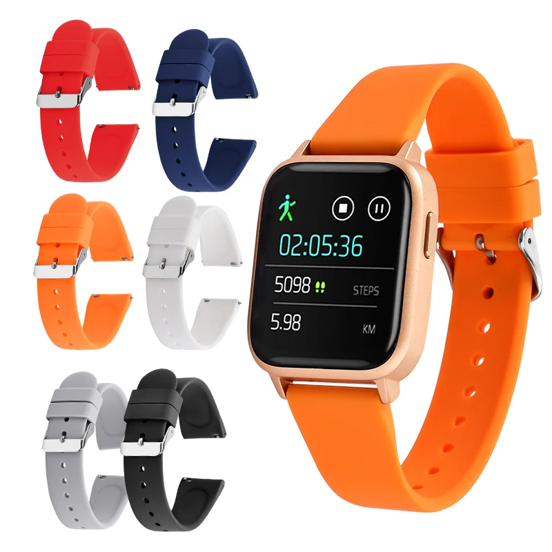 

IN STOCK 6 colors 3 sizes SHX quick release watch strap adjustable silicone wristband sport silicone rubber band for smart watch