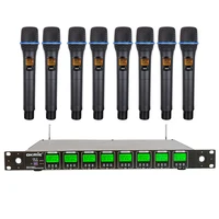 

Good quality 8 channel wireless handheld microphone professional uhf wireless microphone