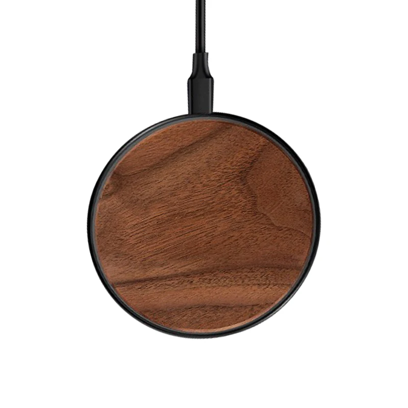 

Custom Logo Wood Aluminum-alloy Cargadores Led Chargeur QI Charger Smartphone Charging Pad Mobile Phone Wireless Charger