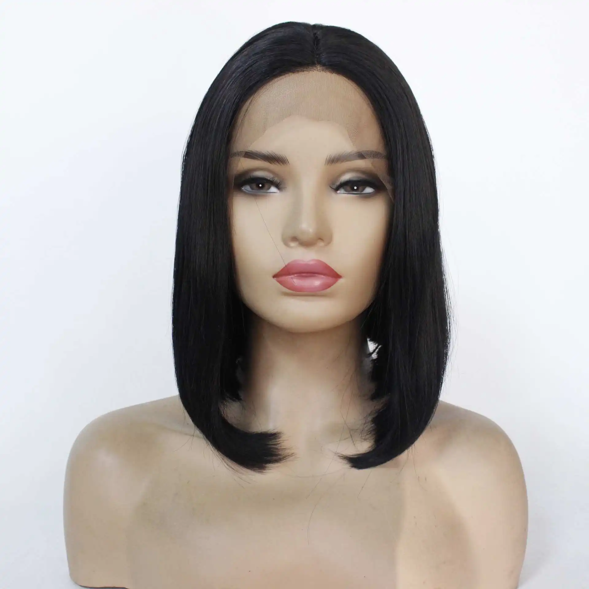 

Human Hair Bob Wigs Pre Plucked with Baby Hair Blunt Cut 8-16inch Straight Lace Front Wig for Women, Natural color lace wig