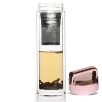 

BPA free double wall sport glass water bottle with custom logo
