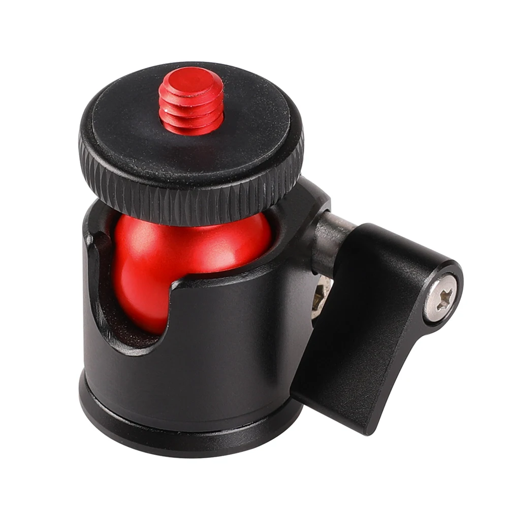 

KALIOU Mini Universal Red Ball Head With 1/4" Screw For Monopod Tripod For Digital Camera Phone Universal Ball Head, Black