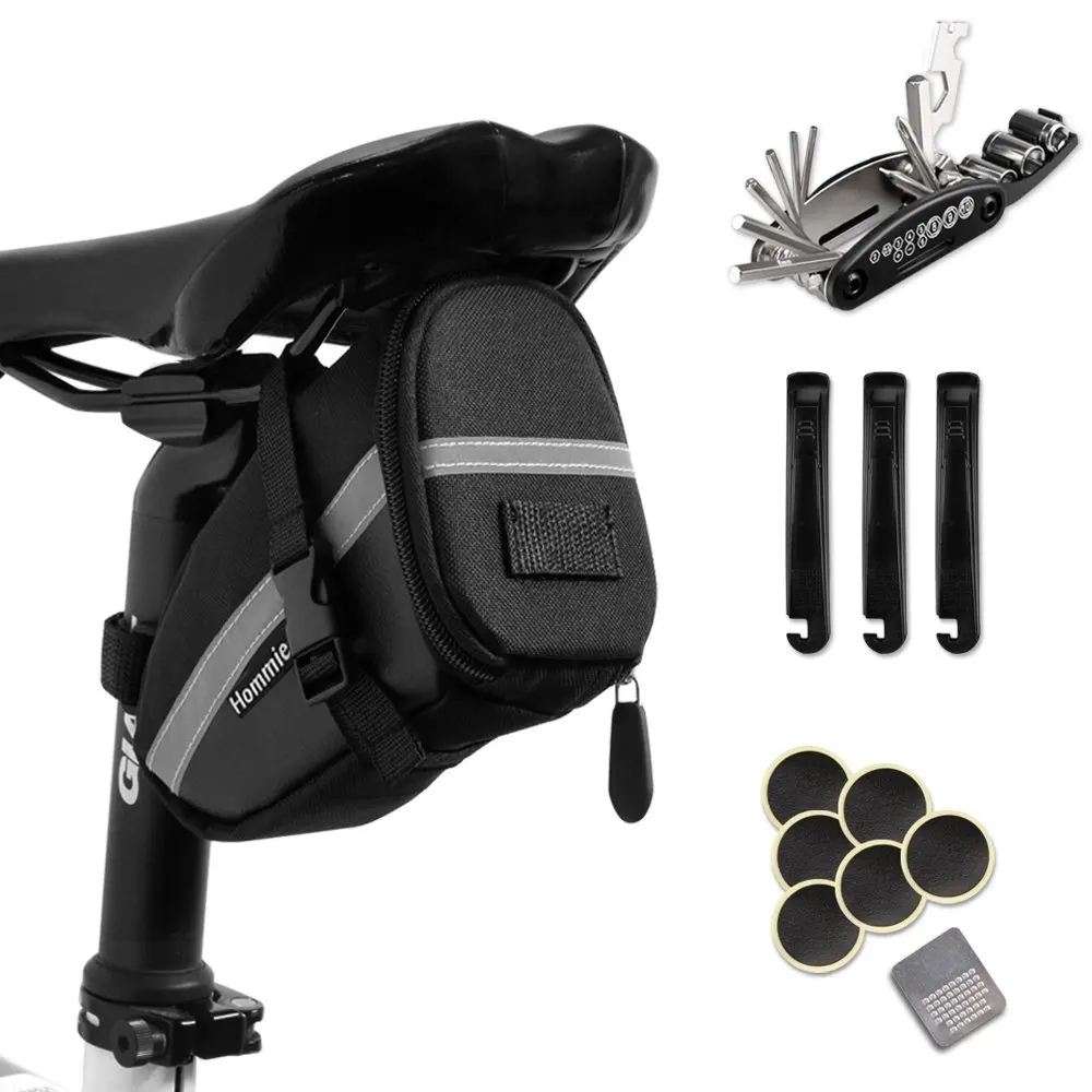 

RTS 16 in 1 Multi Function MTB Bicycle Saddle Bag Accessories kit Bike Repair Tool set for Cycling Seat Pack