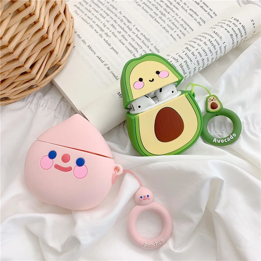 

Cartoon ring cases for Airpods avocado 3d case for airpods avocado for airpods fruit cartoon case