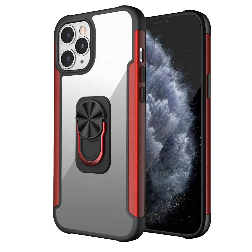 

Best Price Phone Case Transparent PC Bumper Kickstand Case for iPhone 11 12, for iPhone 12 Pro/12 Pro Max Clear Cover with Ring, Multiple colors
