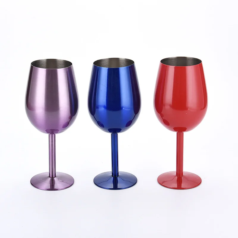 

Single Wall Stainless Steel Champagne Glasses Wine Cup Goblet