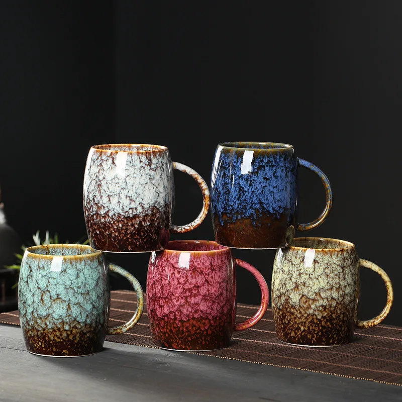 

wholesale European style retro ceramic kiln glazed coffee cup, As picture