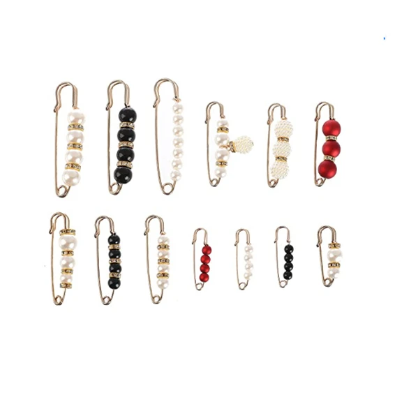 

Fashion Pearl Brooch Pins Sweater Shawl Pins Safety Pins for Women Girls Clothing Dresses Accessories, Picture shows