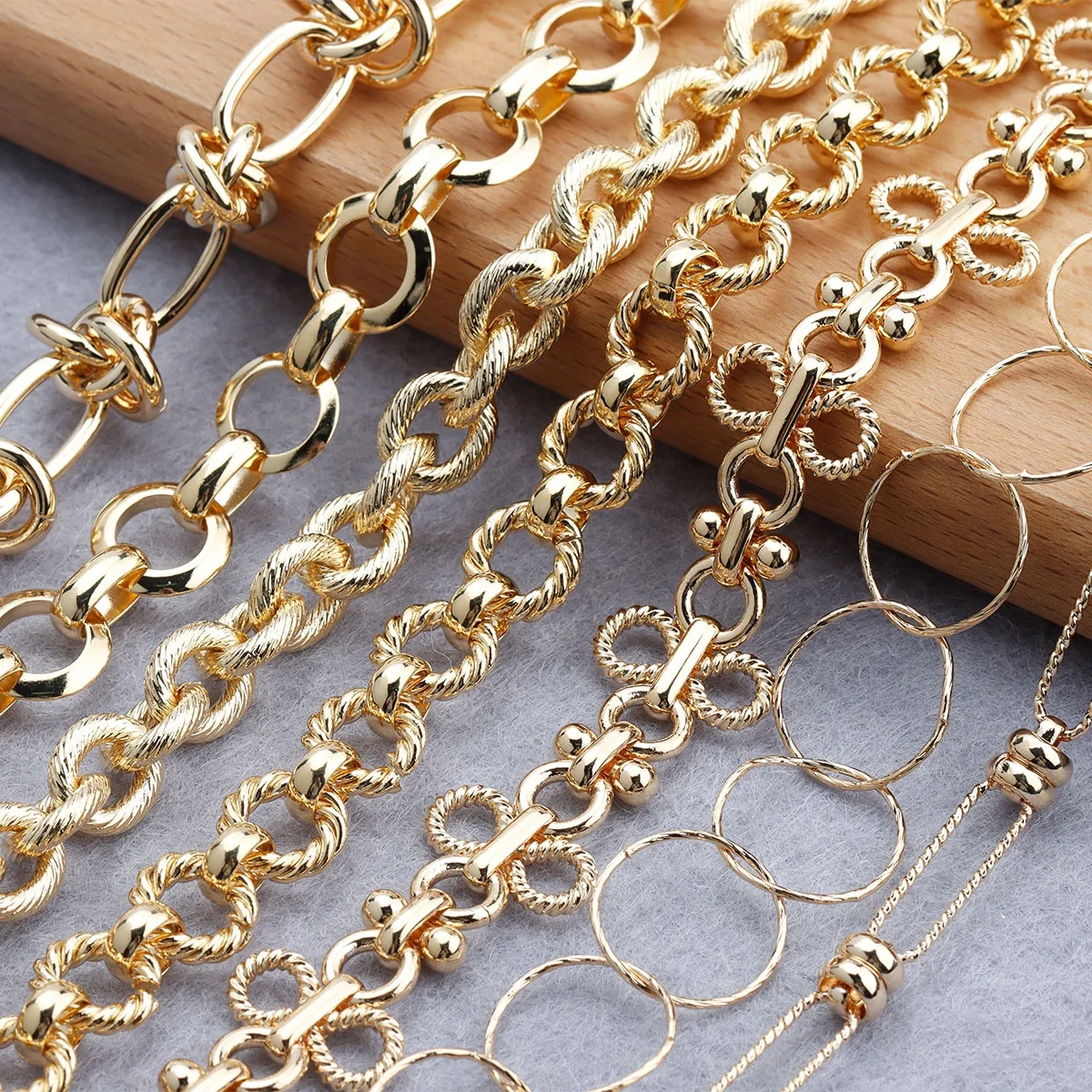 

European And American Style Temperament 18K Gold Plated Chain Diy Necklace Jewelry Making Accessories C170 1m / lot