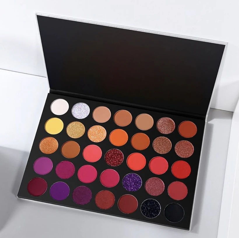 

High pigment cosmetics 35 colors makeup eye shadow palette private label