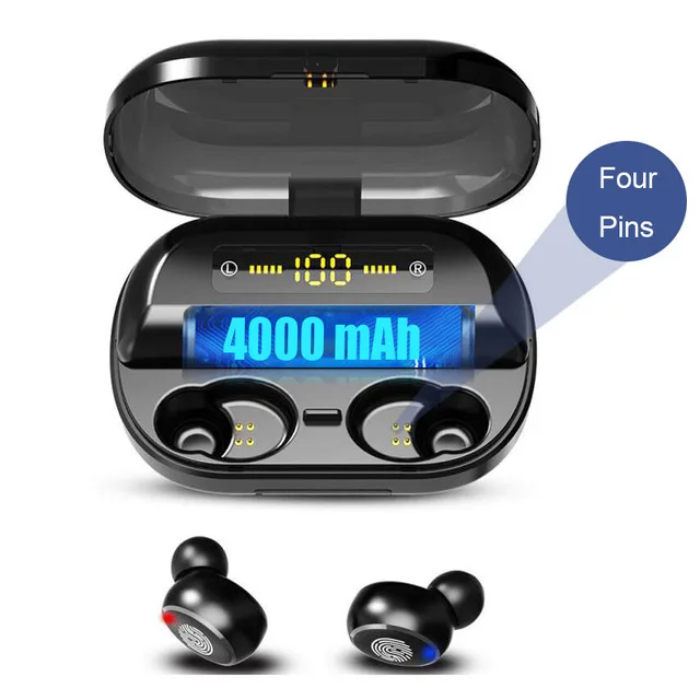 

IPX7 Waterproof 9D Stereo Sport Wireless Bluetooth 5.0 Earphones V11 TWS Headphone with 4000mAh Power Bank