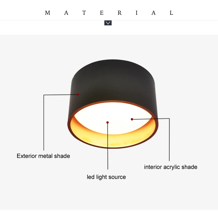 Metal living room indoor 120V Nordic LED downlight surface mounted/concealed ceiling light