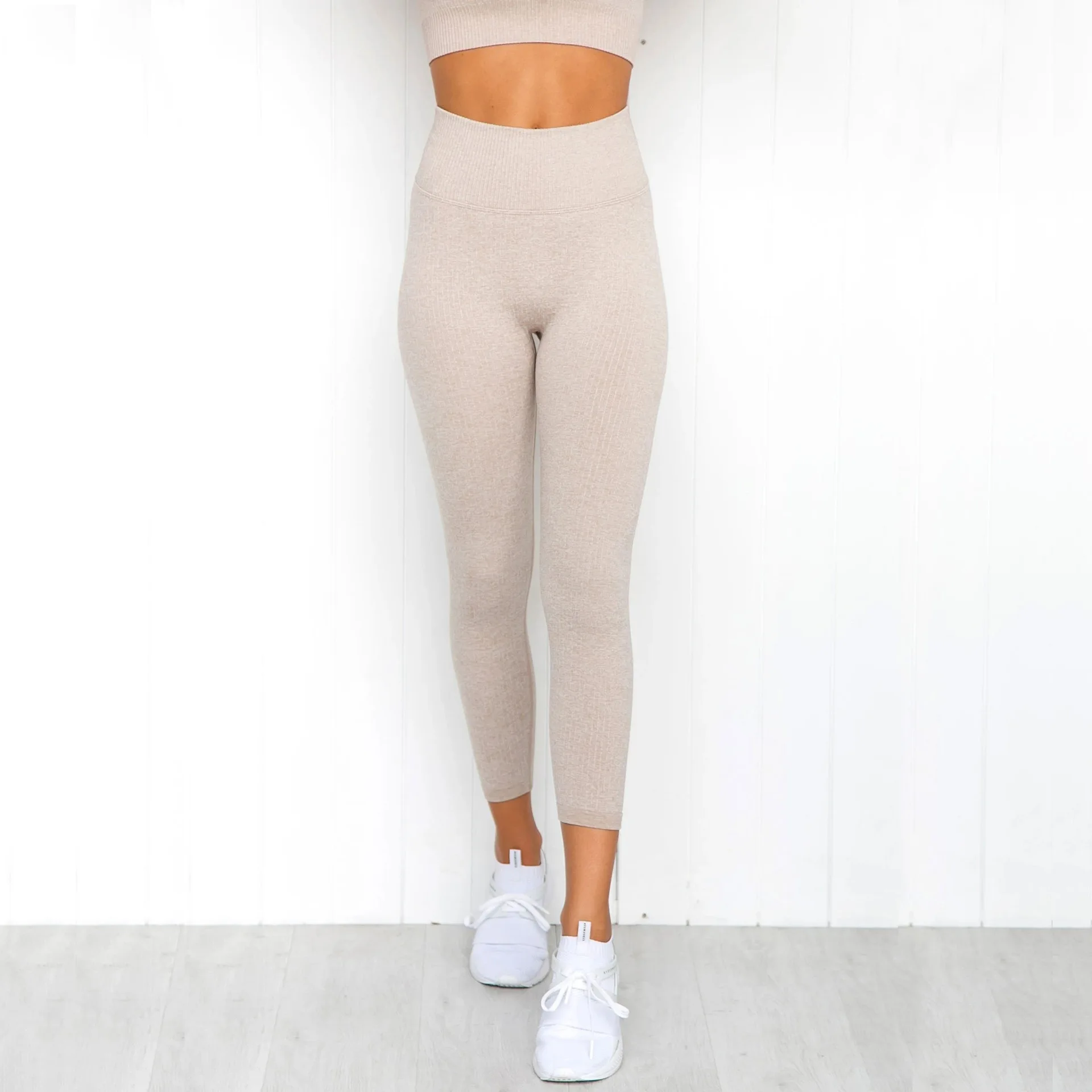 

Hot-selling seamless knitted hip buttocks quick-drying yoga sports fitness pants tight-fitting breathable women's leggings, Customized colors
