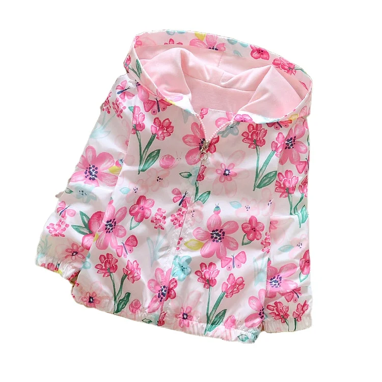 

Children Sun block clothes baby Sunscreen Zipper sunblock coat stock, Pink