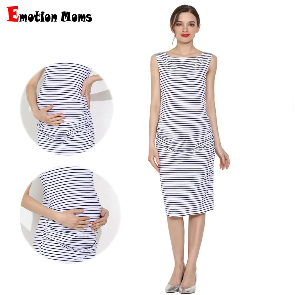 

Maternity Clothing RTS Stripe Pregnant Tank Dress Soft Cotton Good Stretch Fabric Women Pregnancy Dress