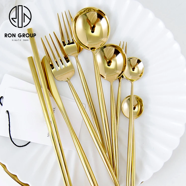 

Restaurant Coffee Shop Good Quality Wholesale Stainless Steel Gold Cutlery Set