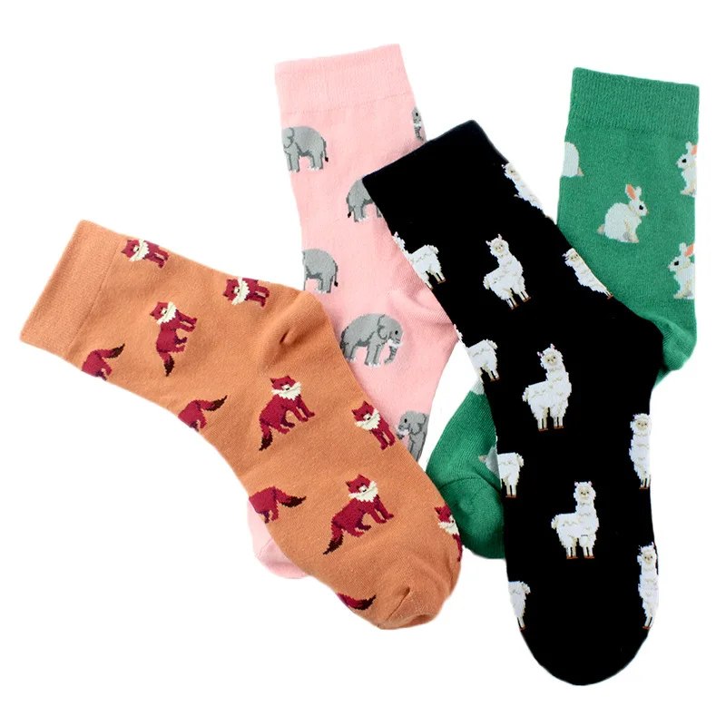 

sxx583 Spring, autumn and winter ladies cartoon animal in-tube socks, Picture