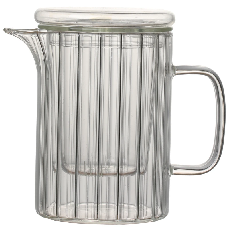 

Vertical stripe with pointed mouth with tea glass and lid glass tea cup with handle