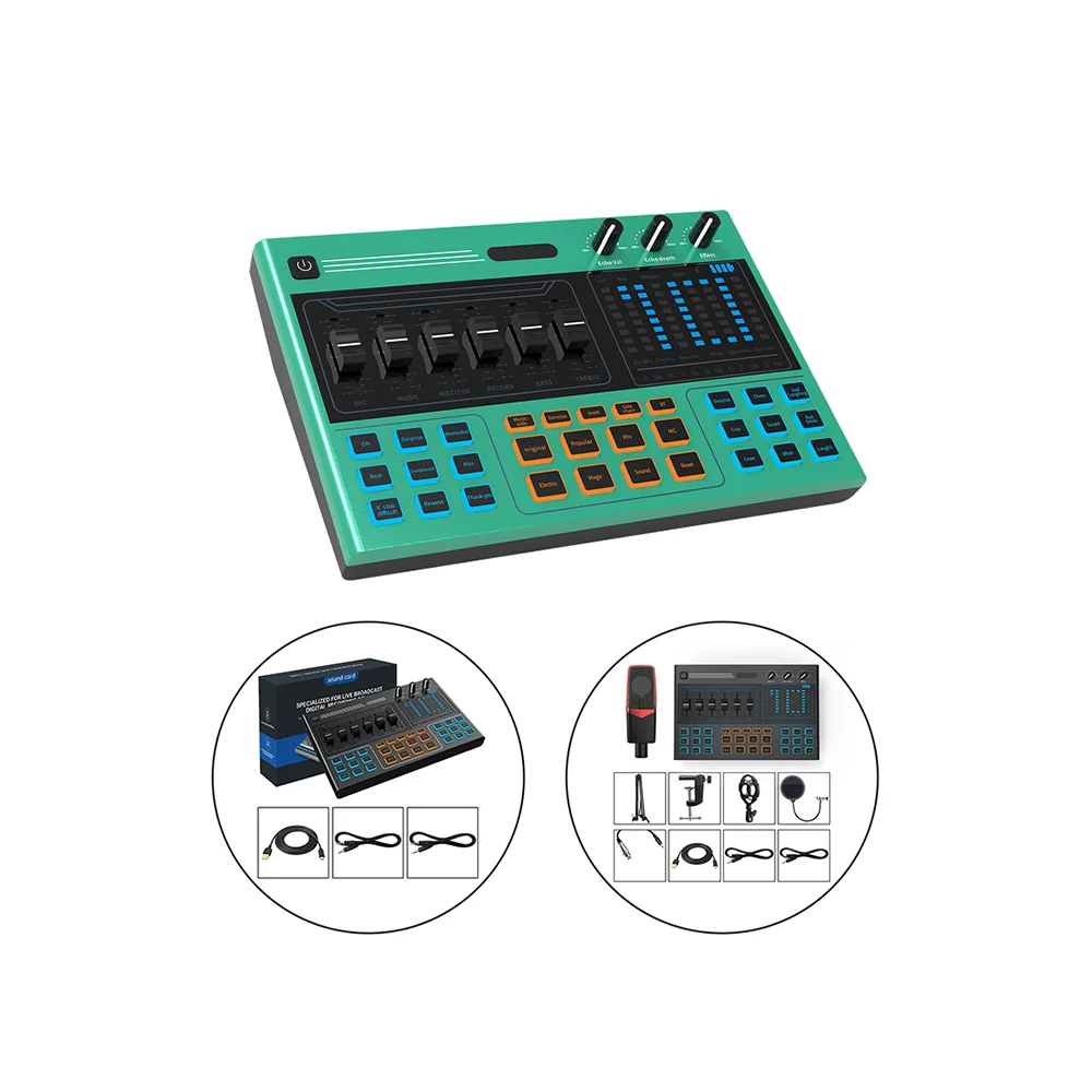 

Professional Recording Studio Audio Mixer Interface External USB Streaming Live Broadcasting Sound Card